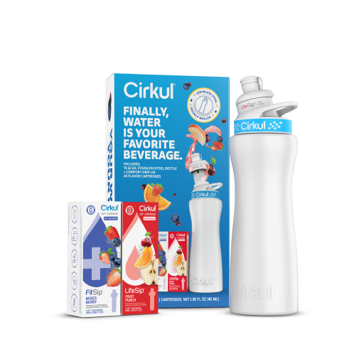 22oz. White Stainless Steel Bottle Starter Kit - Classic Flavor Blend