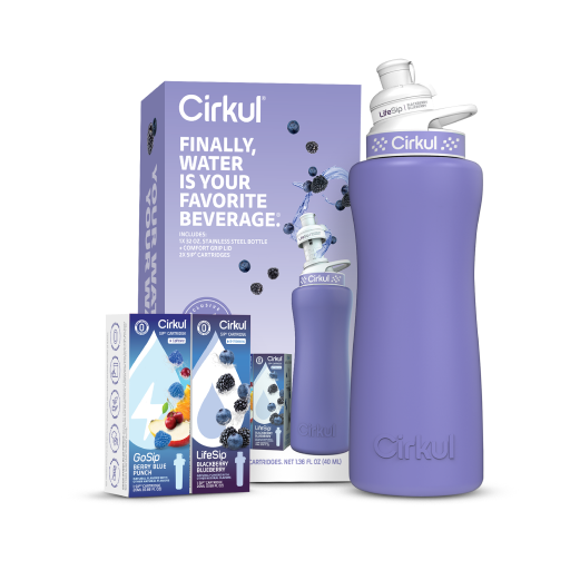 32oz. Matte Periwinkle Stainless Steel Bottle Starter Kit - Juicy Berry Selection