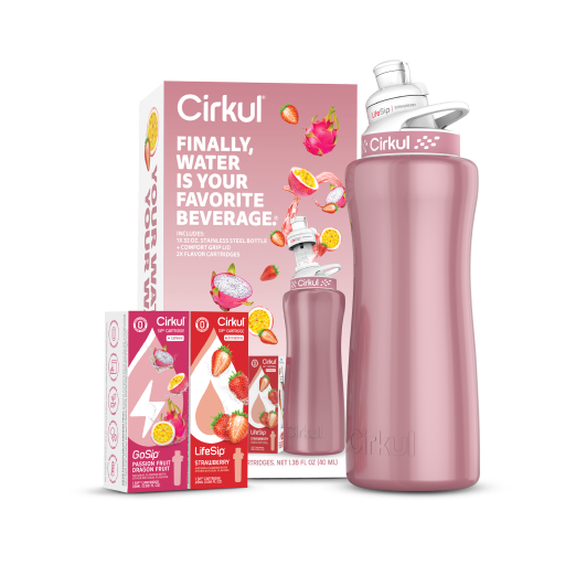 32oz. Rose Gold Stainless Steel Bottle Starter Kit - Daily Tropical Mix