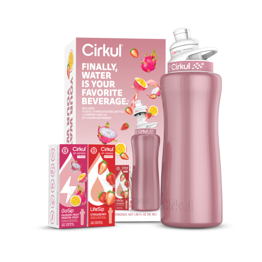 32oz. Rose Gold Stainless Steel Bottle Starter Kit - Daily Tropical Mix