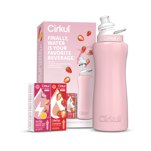 32oz. Blush Pink Stainless Steel Bottle Starter Kit - Bright Flavor Sip