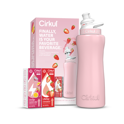 32oz. Blush Pink Stainless Steel Bottle Starter Kit - Bright Flavor Sip