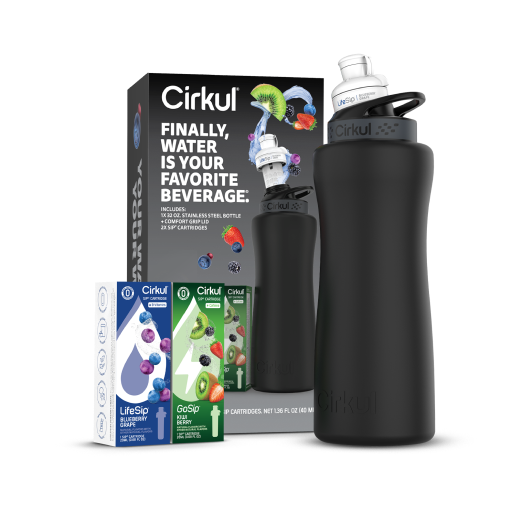 32oz. Matte Black Stainless Steel Bottle Starter Kit - Classic Hydration Kit
